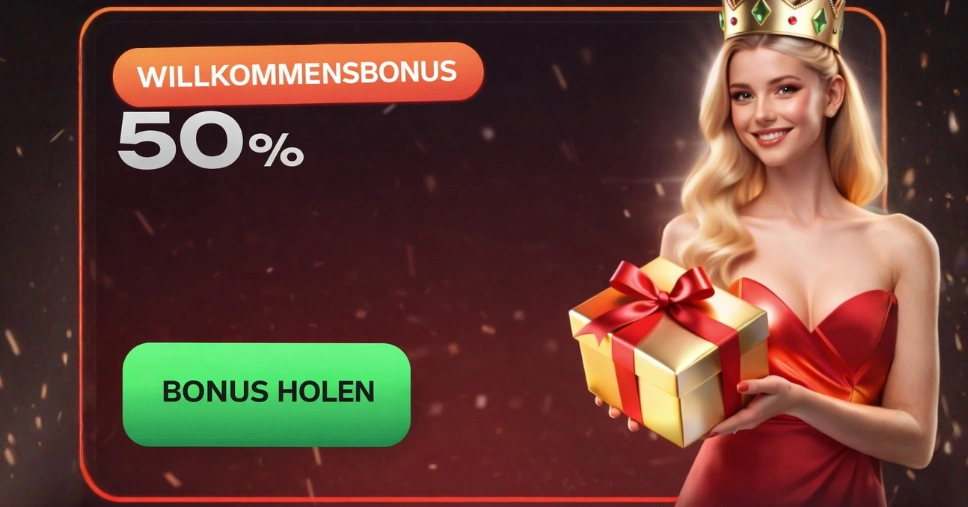Beef Casino Banner mit 50 % Willkommenspaket und CTA-Button